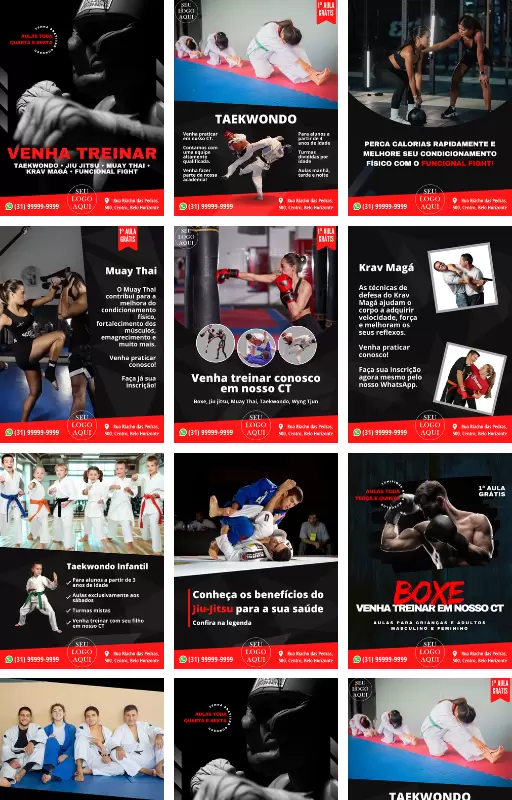 Capa Pack Editável Centro de Treinamento Artes Marciais _ Academia