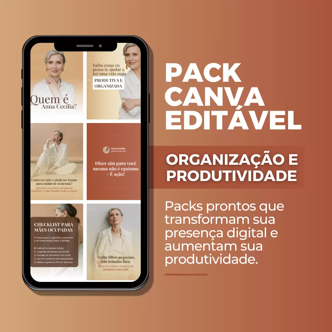 Capa Pack Editável Organização e Produtividade
