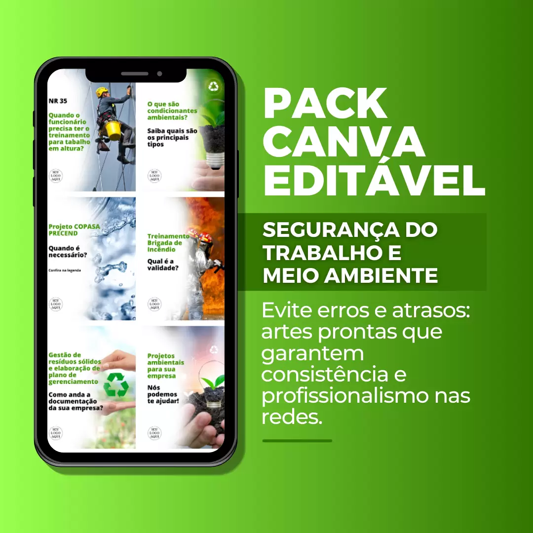 Capa Pack Editável Segurança do Trabalho e Meio Ambiente
