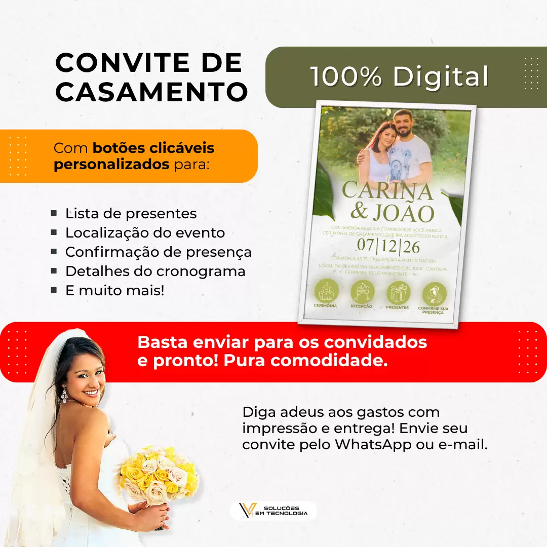 Convite de casamento digital
