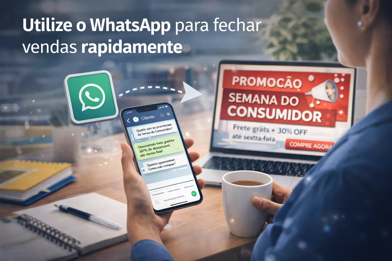 Utilize o WhatsApp para fechar vendas rapidamente na semana do consumidor